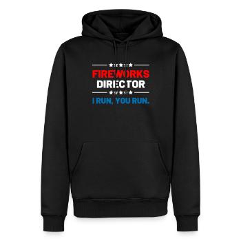 Directeur des feux d'artifice - Sweat à capuche Premium bio Homme - noir - Devant - Nico (187cm)