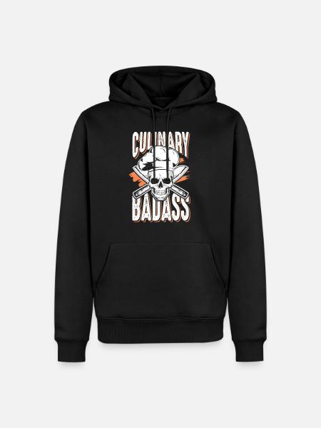 Culinary skull cooking chef - Men’s Premium Organic Hoodie - black