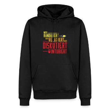 Lebenretten Herz Krankenschwester Geschenk - Männer Premium Bio Hoodie - Schwarz - Vorne - Nico (187cm)
