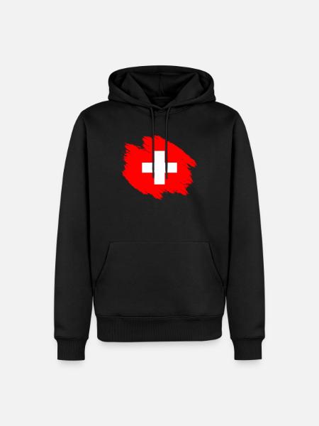 Schweiz T-shirt Geschenkidee - Männer Premium Bio Hoodie - Schwarz