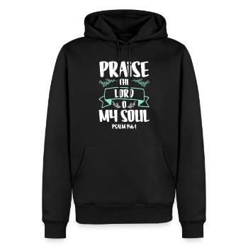 Bible verset prière Bible Jésus - Sweat à capuche Premium bio Homme - noir - Devant - Nico (187cm)