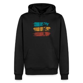 Cadeaux de course de vélo de natation de sport de triathlète - Sweat à capuche Premium bio Homme - noir - Devant - Nico (187cm)