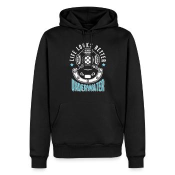 Dive Tauchen Apnoetauchen - Männer Premium Bio Hoodie - Schwarz - Vorne - Nico (187cm)