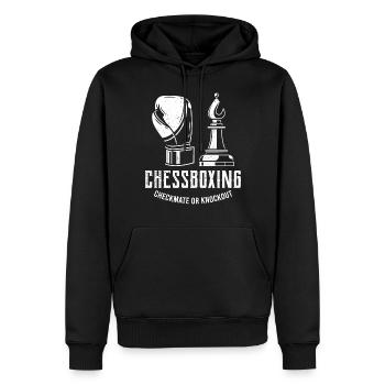 Chessboxing, schach boxen geschenk - Männer Premium Bio Hoodie - Schwarz - Vorne - Nico (187cm)