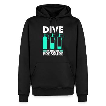 Diving Dive Diver Diving Diving - Sweat à capuche Premium bio Homme - noir - Devant - Nico (187cm)