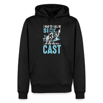 Pêche au poisson en disant - Sweat à capuche Premium bio Homme - noir - Devant - Nico (187cm)