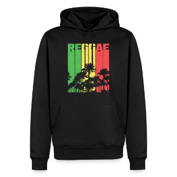 Reggae Rasta Rastafarian Jamaïque - Sweat à capuche Premium bio Homme - noir - Devant - Nico (187cm)