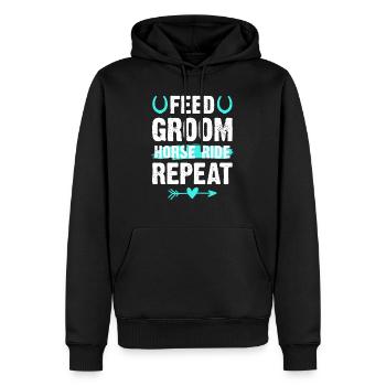 Reiten Groom Bräutigam Pferd - Männer Premium Bio Hoodie - Schwarz - Vorne - Nico (187cm)