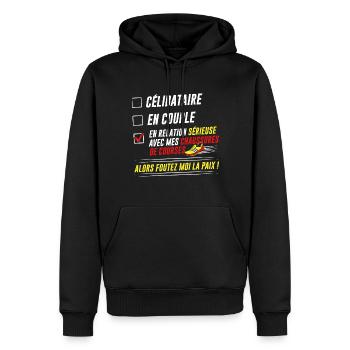 Humour Running Course à pied Cadeau - Sweat à capuche Premium bio Homme - noir - Devant - Nico (187cm)