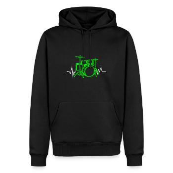 Drummer - Men’s Premium Organic Hoodie - black - Front - Nico (187cm)