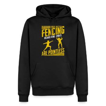 Escrime sabre combat sport escrime épée duel - Sweat à capuche Premium bio Homme - noir - Devant - Nico (187cm)