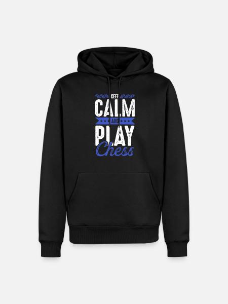 Keep Calm Schach Chess - Männer Premium Bio Hoodie - Schwarz