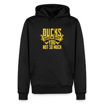 Canard canard - Sweat à capuche Premium bio Homme - noir - Devant - Nico (187cm)