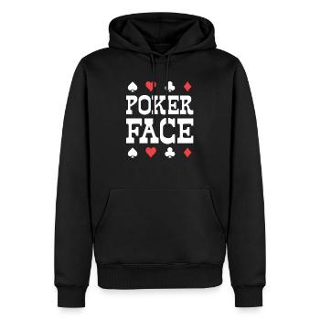 Poker Gambling Face Karten - Männer Premium Bio Hoodie - Schwarz - Vorne - Nico (187cm)