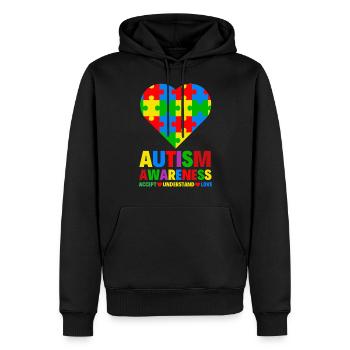 Autismus Bewusstsein - Männer Premium Bio Hoodie - Schwarz - Vorne - Nico (187cm)
