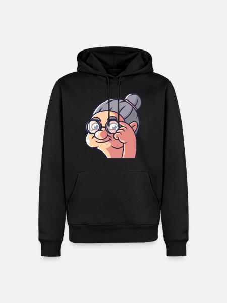 Grandma shows a bird - Men’s Premium Organic Hoodie - black