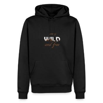 Jeune sauvage et gratuit - cadeau de paysage de liberté - Sweat à capuche Premium bio Homme - noir - Devant - Nico (187cm)