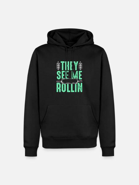 Rolling pin baking saying quote - Men’s Premium Organic Hoodie - black