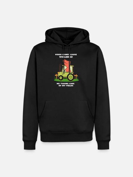 Video game Agriculture meme - Men’s Premium Organic Hoodie - black