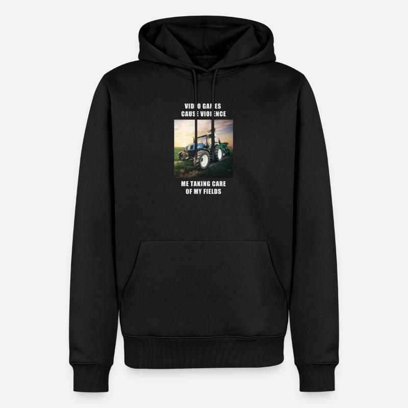 Videospiele Lanwirtschaft - Männer Premium Bio Hoodie - Schwarz