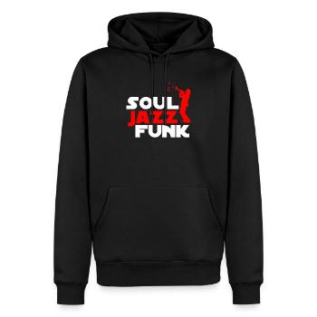 Soul jazz funk - Sweat à capuche Premium bio Homme - noir - Devant - Nico (187cm)