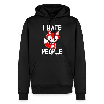 I hate people fox Halloween blutig - Männer Premium Bio Hoodie - Schwarz - Vorne - Nico (187cm)