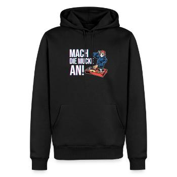 EDM Elektro Musik Lustig Techno Hardstyle - Männer Premium Bio Hoodie - Schwarz - Vorne - Nico (187cm)