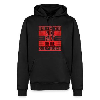 Wenn Sie nicht kotzen, ohnmächtig werden oder sterben, machen Sie weiter - ZinSp - Männer Premium Bio Hoodie - Schwarz - Vorne - Nico (187cm)