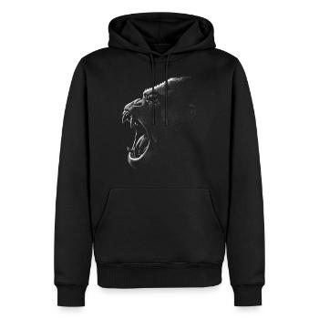 Gorilla-Angriff - Männer Premium Bio Hoodie - Schwarz - Vorne - Nico (187cm)