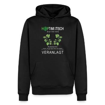 Hoptimistisch Optimistisch Positiv Hopfen Genetik - Männer Premium Bio Hoodie - Schwarz - Vorne - Nico (187cm)
