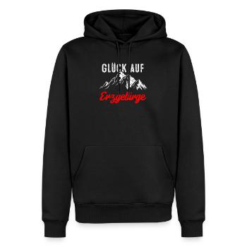 Glueck auf Erzgebirge - Männer Premium Bio Hoodie - Schwarz - Vorne - Nico (187cm)