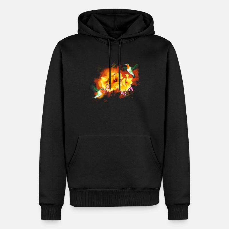 Fleur2 - Sweat à capuche Premium bio Homme - noir