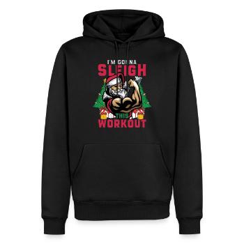 Sleigh This Workout Weihnachtsmann Fitness Gym - Männer Premium Bio Hoodie - Schwarz - Vorne - Nico (187cm)