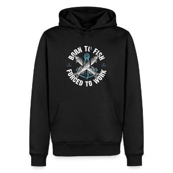 Born to Fish Fischen Spruch - Männer Premium Bio Hoodie - Schwarz - Vorne - Nico (187cm)