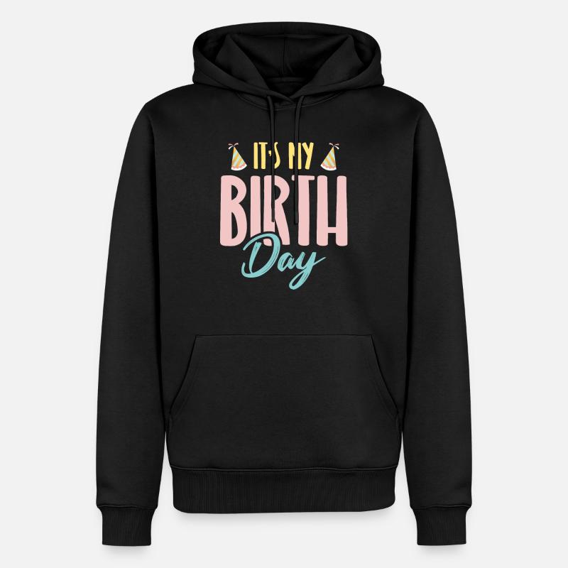 c'est mon anniversaire - Sweat à capuche Premium bio Homme - noir