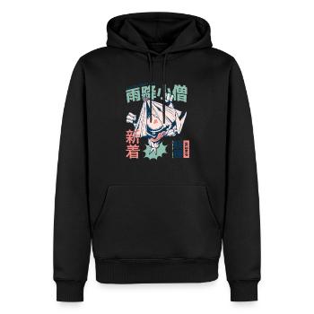 Manga - Felpa con cappuccio ecologica premium da uomo - nero - Fronte - Nico (187cm)