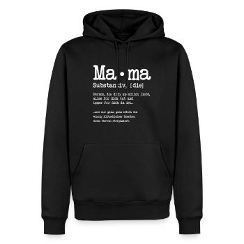 Mère Citations Maman Mère Belle-Mère - Sweat à capuche Premium bio Homme - noir - Devant - Nico (187cm)