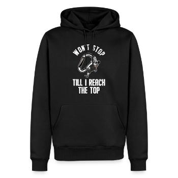 Mousqueton d'escalade cadeau alpinisme - Sweat à capuche Premium bio Homme - noir - Devant - Nico (187cm)