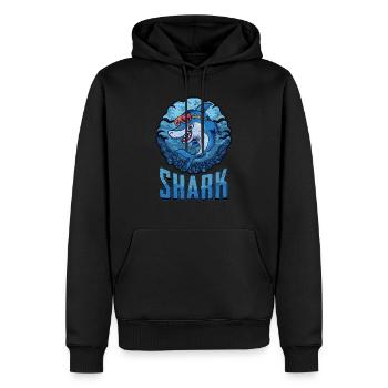 Aileron de requin requin requin de mer aileron de mer - Sweat à capuche Premium bio Homme - noir - Devant - Nico (187cm)