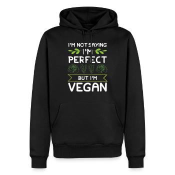 Vegan Veganer - Männer Premium Bio Hoodie - Schwarz - Vorne - Nico (187cm)