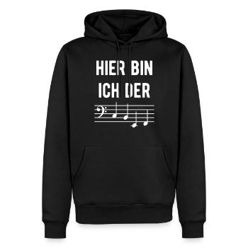 Bassschlüssel Bassist Musiker Noten Bass Chef - Männer Premium Bio Hoodie - Schwarz - Vorne - Nico (187cm)