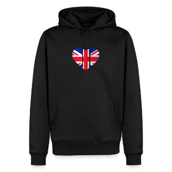 Ich liebe Großbritannien - Männer Premium Bio Hoodie - Schwarz - Vorne - Nico (187cm)