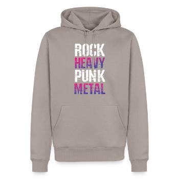 Musique rock heavy metal - Sweat à capuche Premium bio Homme - taupe - Devant - Nico (187cm)
