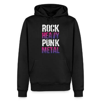 Musique rock heavy metal - Sweat à capuche Premium bio Homme - noir - Devant - Nico (187cm)