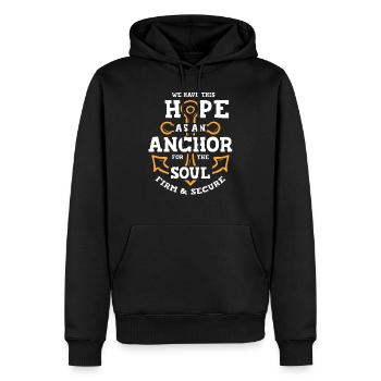 Hoffnung Bibel - Männer Premium Bio Hoodie - Schwarz - Vorne - Nico (187cm)