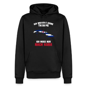 Ich muss nur nach Kuba Shirt Lustig Urlaub Ferien - Männer Premium Bio Hoodie - Schwarz - Vorne - Nico (187cm)