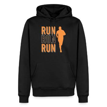 Sport de course - Sweat à capuche Premium bio Homme - noir - Devant - Nico (187cm)