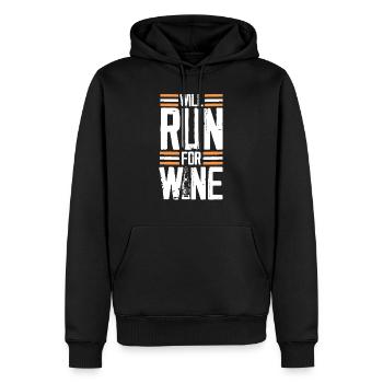 Vin de sport de course - Sweat à capuche Premium bio Homme - noir - Devant - Nico (187cm)