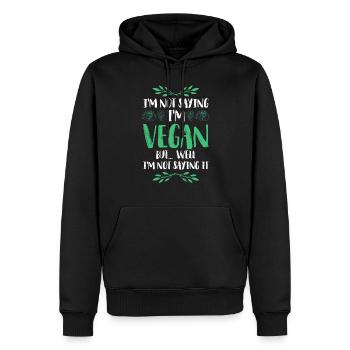 Vegan Veganer - Männer Premium Bio Hoodie - Schwarz - Vorne - Nico (187cm)
