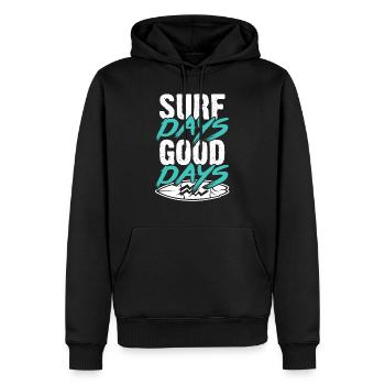 Surfing Surf - Männer Premium Bio Hoodie - Schwarz - Vorne - Nico (187cm)